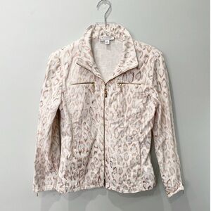 ST. JOHN SPORT by Marie Gray leopard full zip jacket NWOT